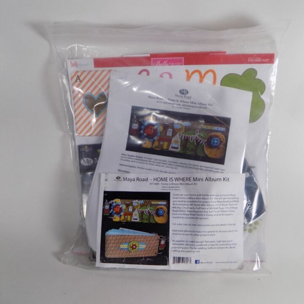 NEW Maya Road Mini Chipboard Album Kit 1898 Home Is Where Papercraft Lot